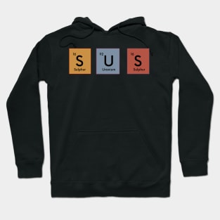 Sus Text Periodic Table Slogan Red Hoodie